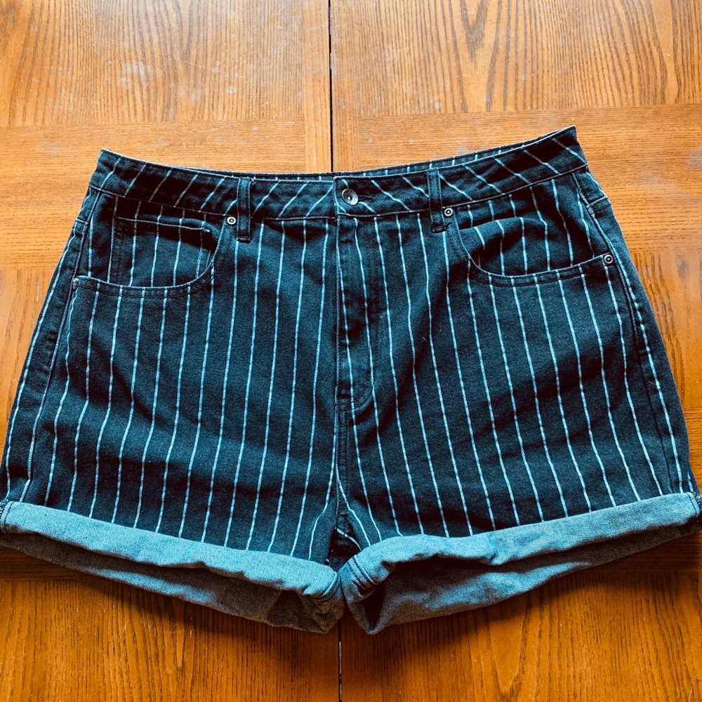 High waisted Denim Stripe Short